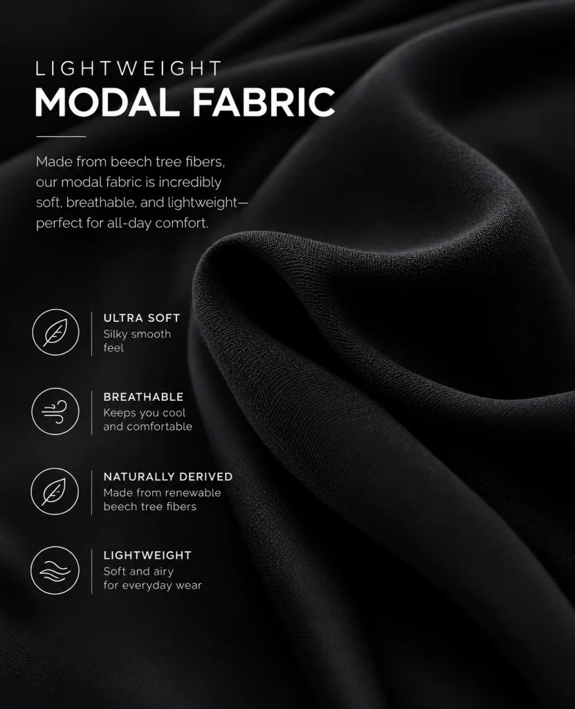 Lightweight Modal Fabric - Black