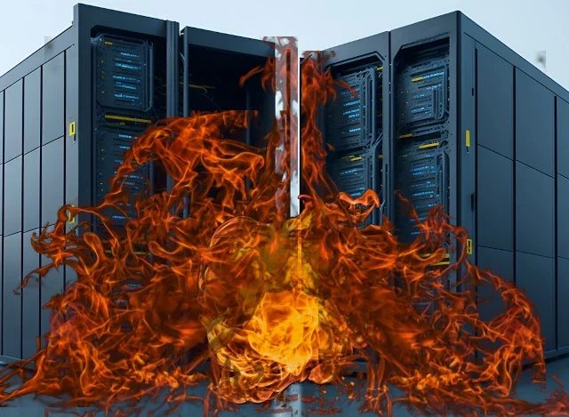 Servers on fire