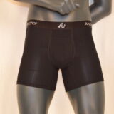 Black pair of Anchor Underwear on gray mannequin - Shot from the front